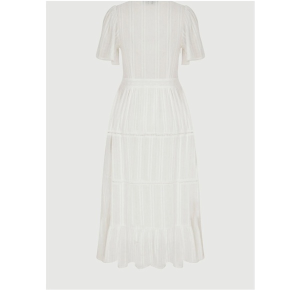 Anthropologie FRNCH NWT White Arina Midi Dress Bohemian Peasant Tiered Lace - S - Picture 2 of 13